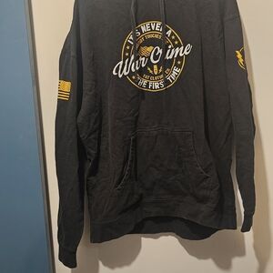 Black Graphic Hoodie - The Fat Electrician - Size 3xl